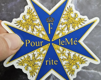 Pour le Mérite Vinyl Sticker - Blue Max WWI German Medal Laminated Decal