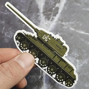 T34-85 Vinyl Sticker - WWII Soviet Medium Tank Laminated Decal