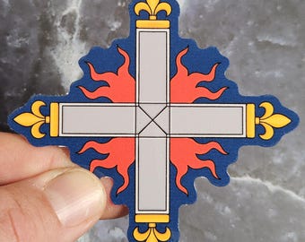 King's Musketeers Cross Vinyl Sticker -  Musketeers of the Guard Waterproof Laminated Decal