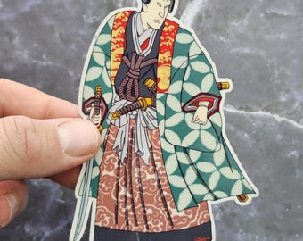 Ukiyo-e Samurai Vinyl Sticker - Musha-e Japanese Warrior Art Laminated Decal