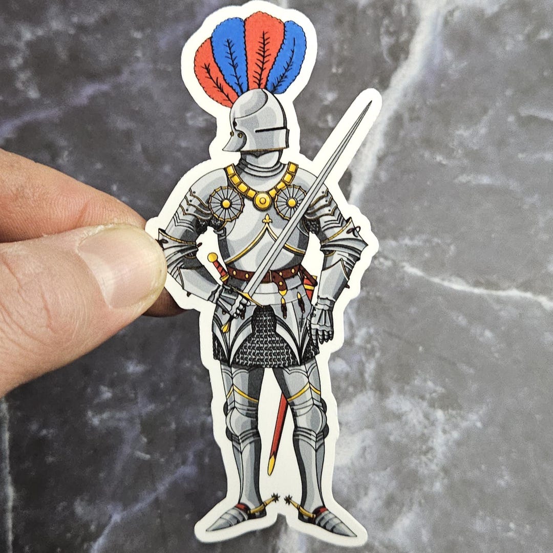 Knight Sticker Style Gothic Armor Knight Vinyl Sticker - Late Medieval and Rennaissance ...