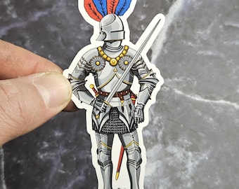 Gothic Armor Knight Vinyl Sticker - Late Medieval and Rennaissance Laminated Decal