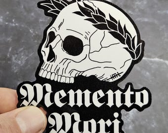 Sticker vinyle Memento Mori - Sticker laminé foncé