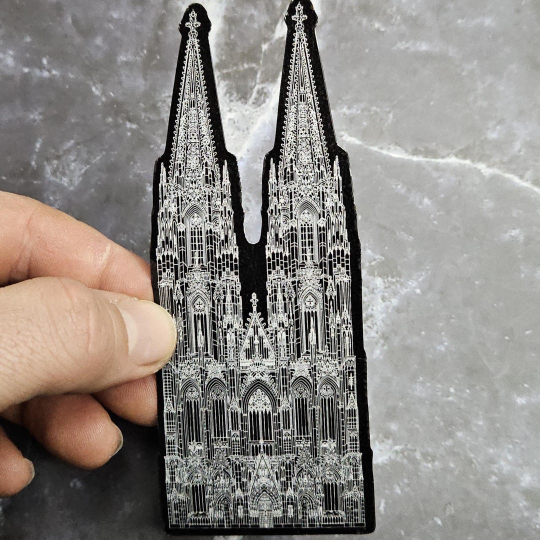 Gothic Cathedral Vinyl Sticker - Cologne Cathedral Black and White ...