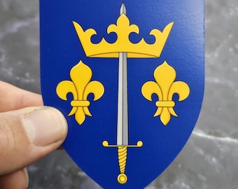 Coat of Arms of Joan of Arc Vinyl Sticker - Medieval Heraldry Laminated Decal