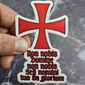 Motto of the Knights Templar Sticker, Knights Templar Vinyl Sticker, Crusader Decal, Medieval Gift for crusades and history enthusiasts