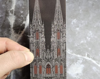 Gothic Cathedral Bookmark - Cologne Cathedral Dark Architecture Bookmark