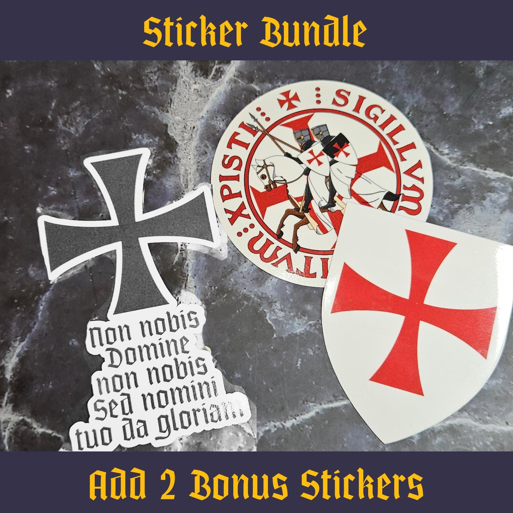 Maltese Shield Crusader Cross Templar Knights Biker Sticker Decal - Multicolor I2