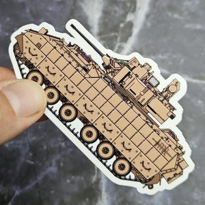 M2 Bradley Sticker, Bradley IFV Vinyl Sticker, Infantry Fighting Vehicle Decal, US Army, Gift for military and history enthusiasts