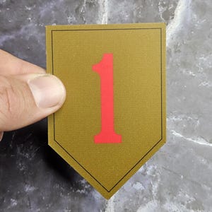 Calcomanía de la 1.ª División de Infantería, calcomanía de la 1.ª División de Infantería del Ejército de EE. UU., &quot;El Gran Rojo&quot;, calcomanía histórica del ejército, regalo para entusiastas militares.