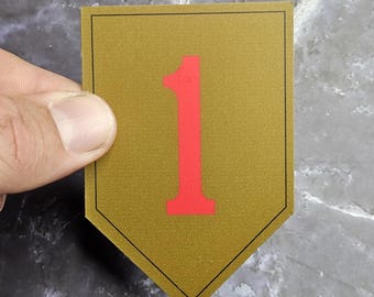 Vinylsticker van de 1e Infanteriedivisie - Amerikaanse leger 1e De Grote Rode Waterdichte Gelamineerde Sticker