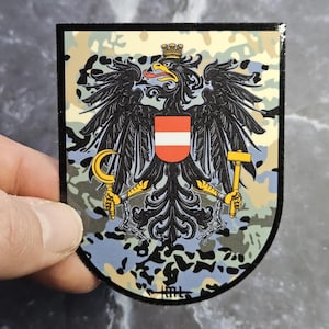 Austrian Army Shield Vinyl Sticker - Bundesheer Camo Laminated Decal