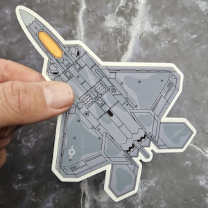 F22 Raptor Sticker, Raptor Stealth Fighter Vinyl Sticker, Fighter Jet Decal, F22 Fighter Aircraft gift for military and aviation enthusiasts