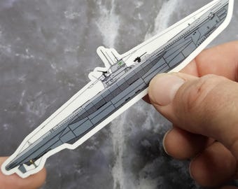 Adhesivo de vinilo del submarino U-96 Tipo VII-C - Calcomanía laminada de la Kriegsmarine alemana de la Segunda Guerra Mundial