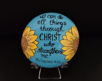 Je peux tout faire roche peinte par Daisy