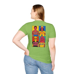 Queer Modern Art Protest T-Shirt. Andy Warhol Pop Style inspired.  | love, create, resist, slay. Free Global Shipping
