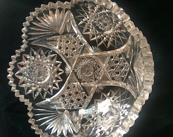 ANTIQUE AMERICAN BRILLIANT Cut Glass  Serving Bowl