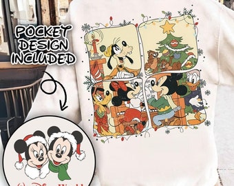 Felpa natalizia Disney Friends, felpa natalizia leggera Mickey Minnie Mouse, maglione natalizio Mickey and Friends, felpa Disney per bambini