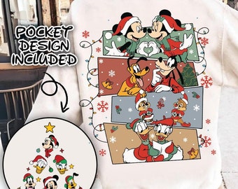 Sudadera navideña de Mickey y sus amigos, sudadera navideña vintage de Disneyland, sudadera de Disneyland, suéter de Mickey y sus amigos