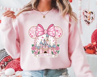 Sudadera de verano de Disney Minnie, sudadera con cabeza de Minnie y castillo de Disney, sudadera con capucha para viaje a Disneyland, sudadera de Disneyland, sudadera de Disney Minnie