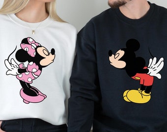 Disney Lover Mickey and Minnie Sweatshirt, Valentine Gift Sweatshirt, Disney Couple Disney Matching Sweater, Mickey Minnie Couples Hoodie