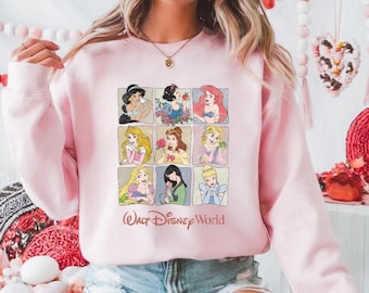 Disney Princess Polaroid Sweatshirt, Retro Princess Sweater, Disney Princess Sweater, Retro Disney Princess Hoodie, Disney Girls Trip Sweat