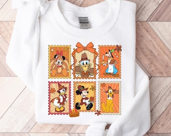 Disney Fall Pumpkin Sweatshirt, Mickey and Friends Coquette Sweater, Disneyland Autumn Family Trip
