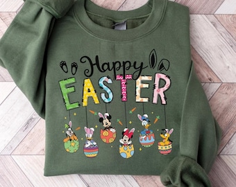 Sudadera de Pascua de Mickey y sus amigos, sudadera de Feliz Pascua, sudadera de Huevos de Pascua de Disney, sudadera de Amigos de Pascua, Feliz día de Pascua