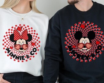 Sudadera con capucha para pareja de San Valentín de Mickey y Minnie, suéter para pareja de Disneyland, día de San Valentín de Disney, San Valentín de Disneyland, sudadera con capucha Love de Disneyland