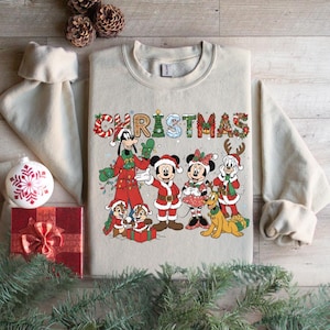 Mickey and Friends Christmas Sweatshirt, Mickey Minnie Very Merry Christmas Party 2025 Hoodie, Christmas Matching Sweater, Xmas Family Sweat