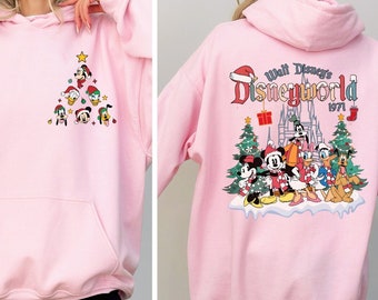 Moletom vintage de Natal Walt Disneyworld 1971, personagem Walt Disneyworld, moletom retrô de Natal Mickey e amigos, Natal Disney