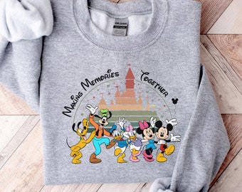 Sudadera con la frase "Making Memories Together", suéter con el castillo de Disney, suéter para niños pequeños de Mickey y sus amigos, vacaciones en Disneyland, Disney Family Matching