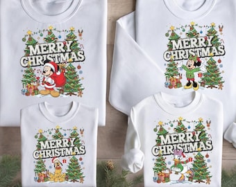 Disney Merry Christmas Family Sweatshirt, Micky und seine Freunde Weihnachten Matching Pullover, Mickey’s Merry Xmas Party Hoodie, Disney Group