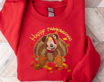 Mickey Turkey Disney Happy Thanksgiving Sweatshirt, Disney Thanksgiving Turkey Hoodie, Mickey Turkey Gift, Disneyland Autumn Sweater