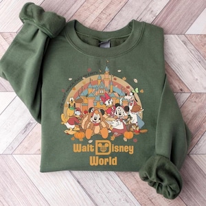 Sudadera de otoño de Disney, sudadera de Acción de Gracias de Disney, sudadera acogedora, sudadera con capucha de Mickey y sus amigos, viaje de otoño de Disney, regalo de otoño de Mickey