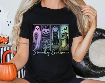 Spooky Season Summer Shirt, Summerween Ghost Shirt, Summer-ween Tshirt, Ghost Pumpkin Cat Shirt, Halloween Cat T-shirt,Spooky Season Cat Tee