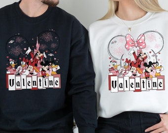 Sudadera de Disney Castle Minnie y Mickey Valentine, suéter de Disneyland Valentine, sudadera con capucha de Mickey Minnie Valentine, suéter a juego para parejas