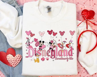 Disneyland Hearts Sweatshirt, Disneyland Valentines Sweater, Mickey And Friends Valentine Sweatshirt, Disney Valentine Gift, Disney Lover