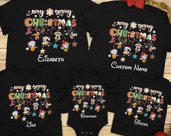 Custom Disney Very Merry Christmas Shirt, Custom Disney Christmas All Characters Shirt, Disney Family Christmas Shirt, Christmas Group Shirt