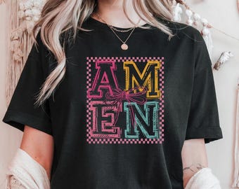 Amen Coquette Shirt, Coquette Bow Amen Shirt, Easter Gifts, Christian Easter Tee, Jesus Shirt, Easter Coquette Bow Shirt, Religious Easter