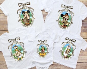 Mickey and Friends Safari Shirt, Disney Safari Mode Shirt, Matching Disney Animal Kingdom Shirt, Coquette Bow Disney Tee, Family Matching