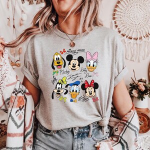 Retro Mickey and Friends Signatures Shirt, Magical Shirt, Disney Characters Tee, Magic Kingdom Shirt, Disney Youth Shirt,Disney Family Shirt