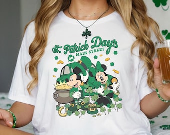 Disney St Patrick's Day On Main Street Shirt, Disney Happy St Patricks Day Tee, Disney St Patrick's Day Tee, Mickey St Patricks, Disney Gift