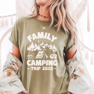 Camiseta de viaje familiar de camping 2025, camiseta de equipo de camping 2025, regalo de camping familiar, combinación familiar, familia de camping, vacaciones de verano, viaje familiar