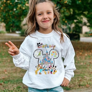 Disney Birthday Sweatshirt, Disney Theme Birthday Gift, Disneyland Birthday Trip, Mickey and Friends Sweatshirt, Disney Family Birthday Trip