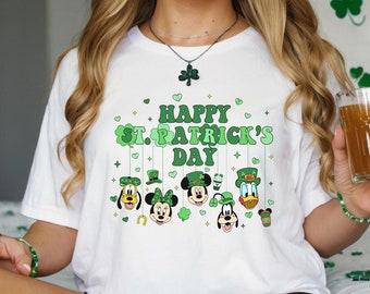 Camiseta del día de San Patricio de Mickey y sus amigos, camiseta del día de San Patricio, camiseta del día de San Patricio de Disney, camiseta del trébol de Disney, regalo de San Patricio