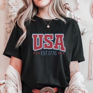 USA 1776 Shirt, 4th of July Shirt, Independence Day, Patriotic Tee, Patriotic Women Shirt, Fourth of July Apparel, Red White Blue Shirt
