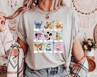 Camiseta Polaroid vintage de Mickey y sus amigos de Disney, camiseta de Mickey y sus amigos, camiseta del equipo Disney, camisetas de personajes Disney, Disneyland Family