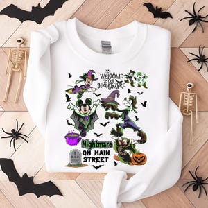 Retro Nightmare on Main Street Disney Halloween Sweatshirt, Vintage Mickey Halloween Hoodie, Vintage Disney Halloween Sweater, Spooky Season