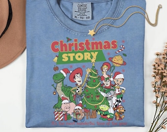 Comfort Colors® Toy Story Christmas Shirt, Disney Christmas Shirt, Kids Christmas Shirt, Woody Buzz Lightyear Christmas Tee,Disney Christmas